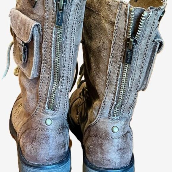 Vintage Y2K Roxy Seattle IV Lace-Up Boots with Side Pouches, Zippers. Size 6. - Picture 5 of 6
